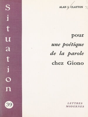 cover image of Pour une poétique de la parole chez Giono